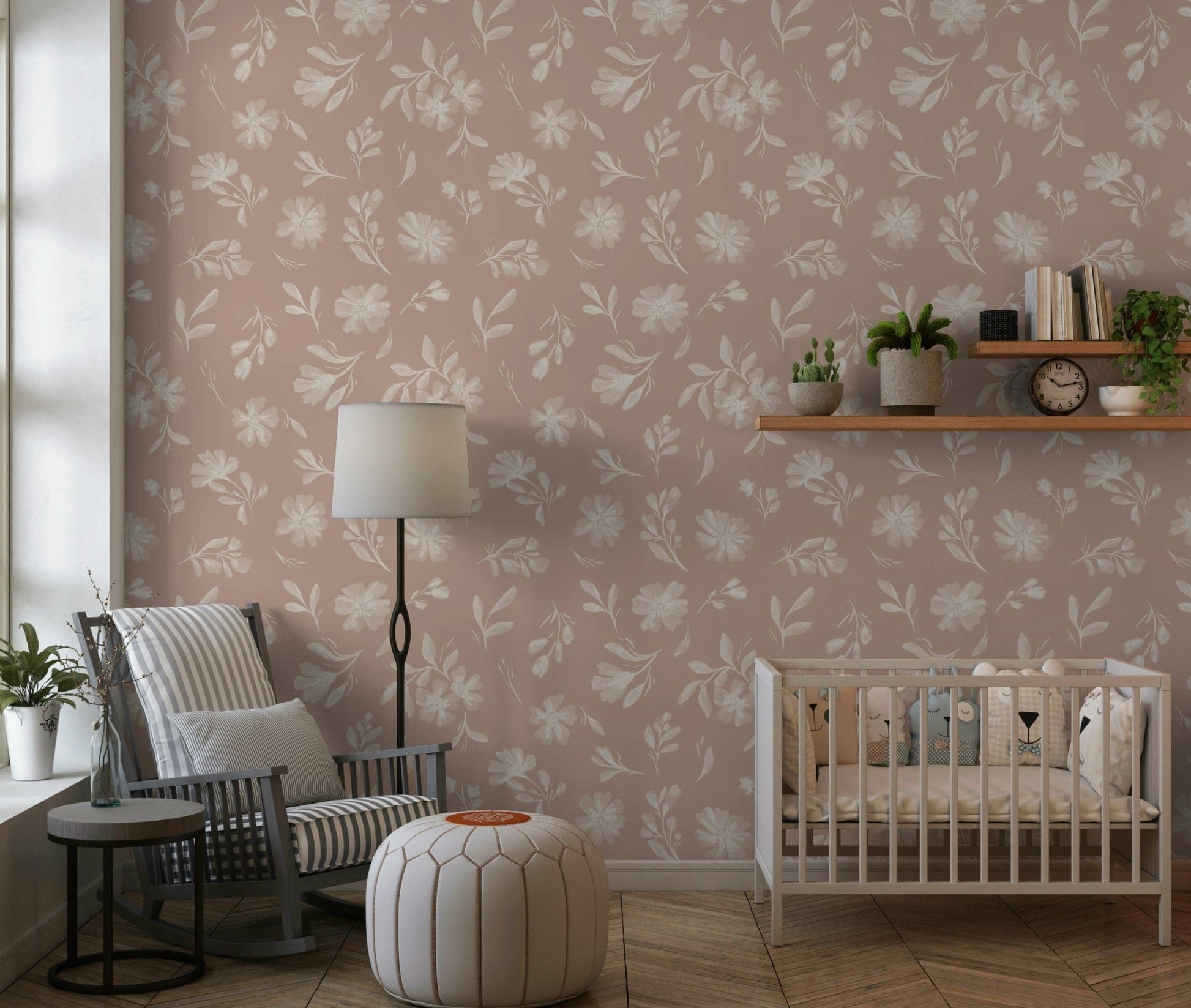 Dusty Rose Blooms Wallpaper⁠