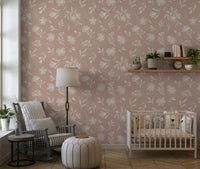 Dusty Rose Blooms Wallpaper⁠