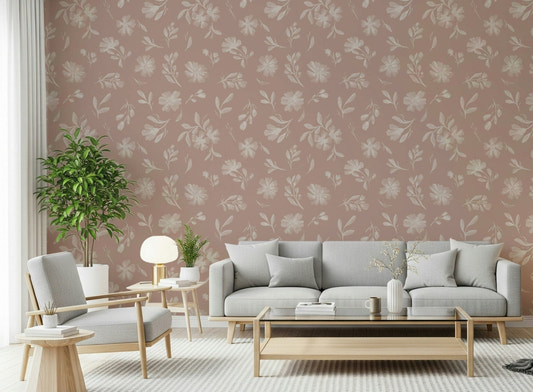 Dusty Rose Blooms Wallpaper⁠