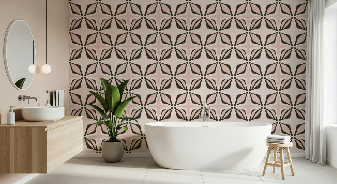 Dusty Rose Design geometric repeating pattern home decor.