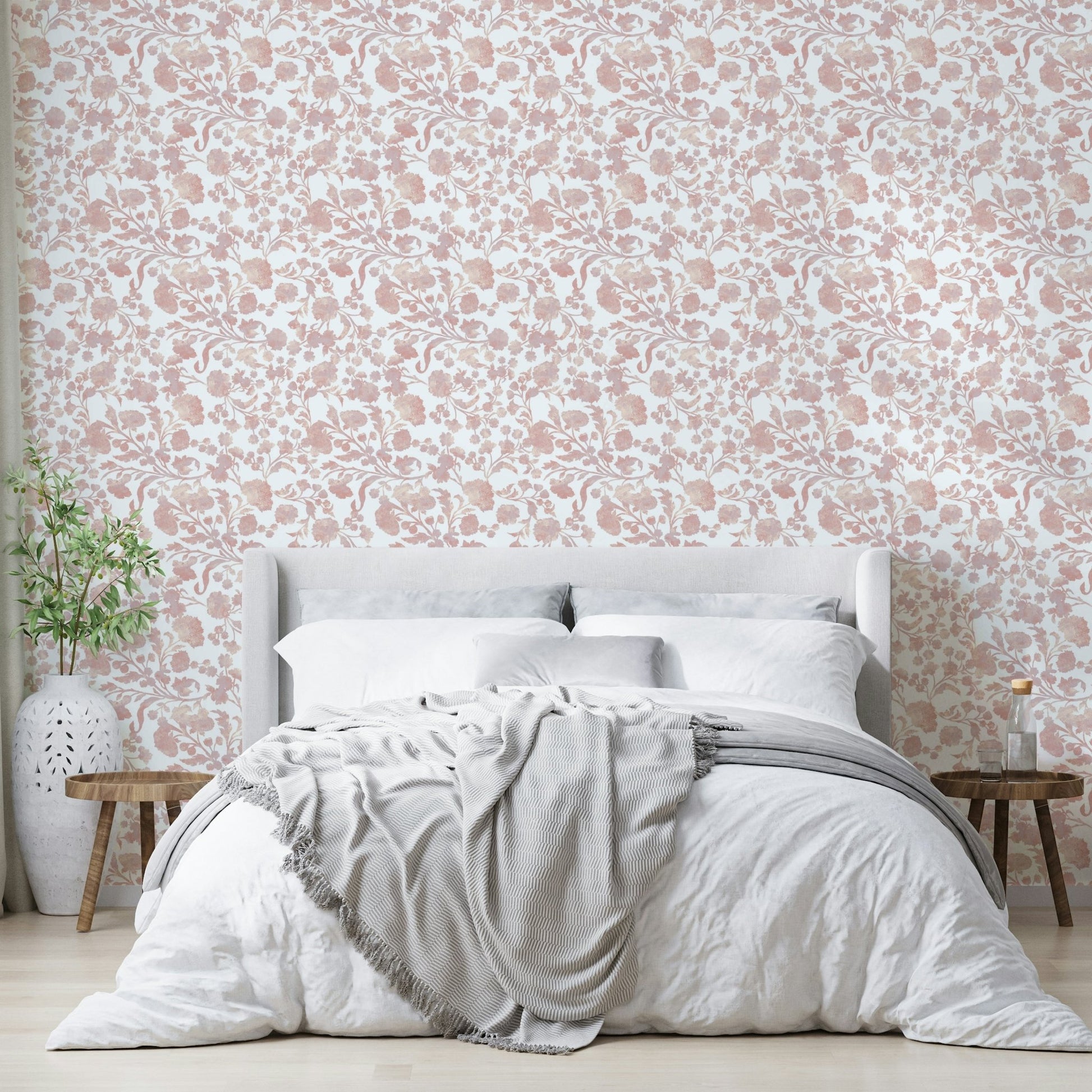 Elegant pink floral wallpaper for cozy rooms

