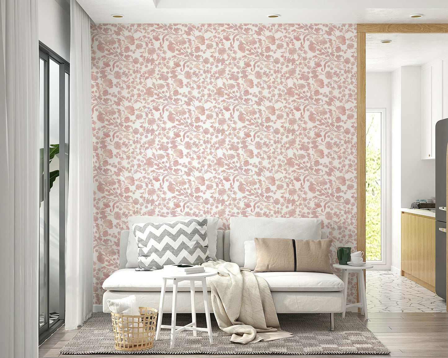 Rose garden wall mural with vintage appeal

