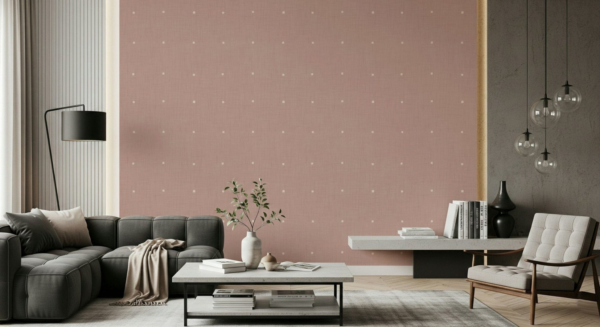 Dusty Rose Grid Wallpaper⁠