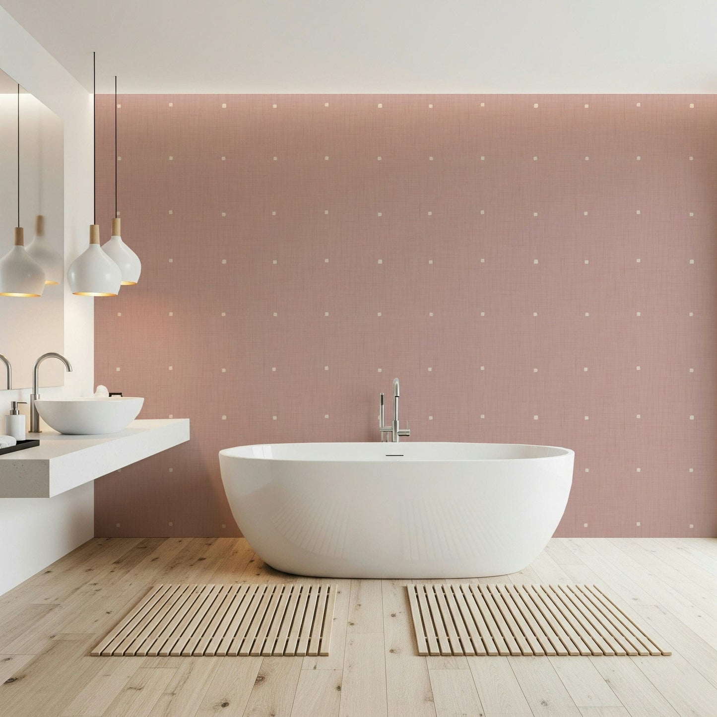 Dusty Rose Grid Wallpaper⁠