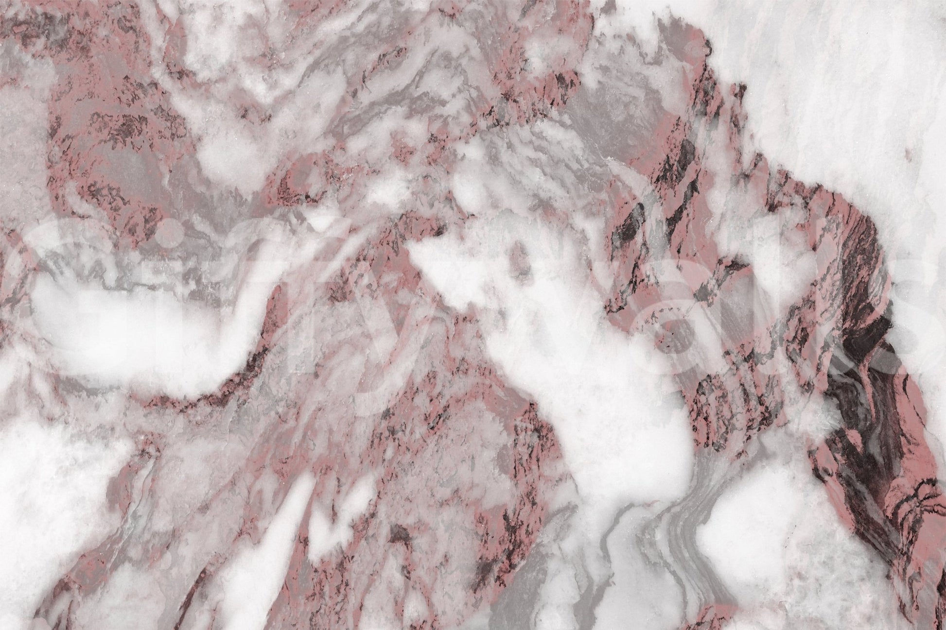 Abstract pink marble wallpaper on a feature wall.