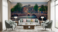 Classic canal city mural for modern apartment wall