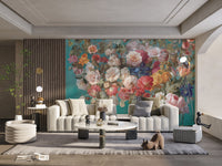 Beautiful Dutch-inspired mural designs with floral details B478