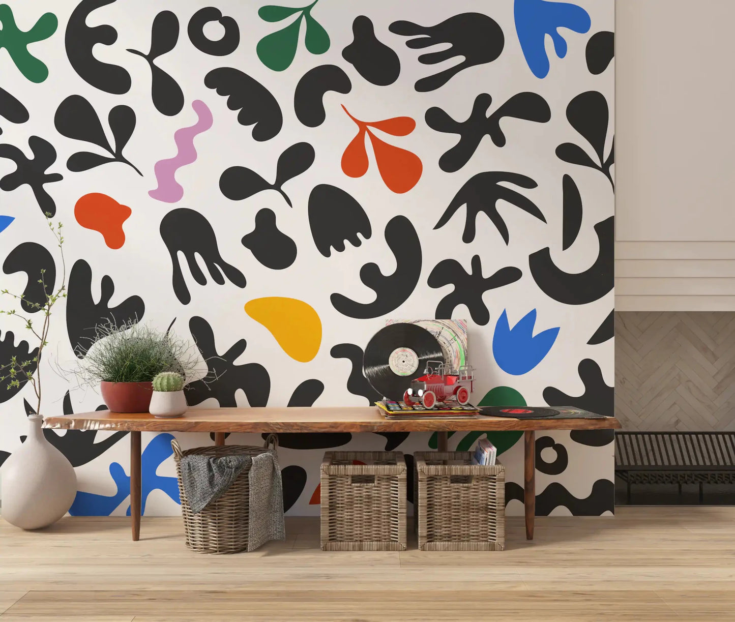 Mixed organic forms shape Abstract Shapes wall mural composition