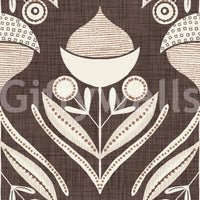 Unusual vertical symmetry of Earth Tone Floral Wallpaper.