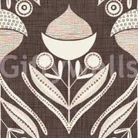 Unusual vertical symmetry of Earth Tone Floral Wallpaper.