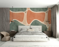Warm-toned abstract wallpaper for interiors

