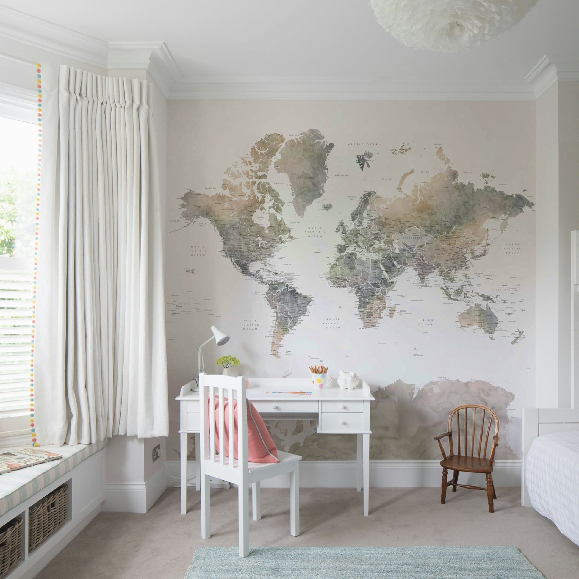 Watercolor map with earth tones GD214

