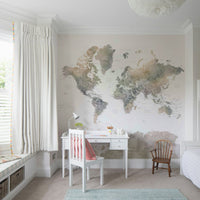 Watercolor map with earth tones GD214

