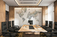Watercolor earth tone map wallpaper GD214

