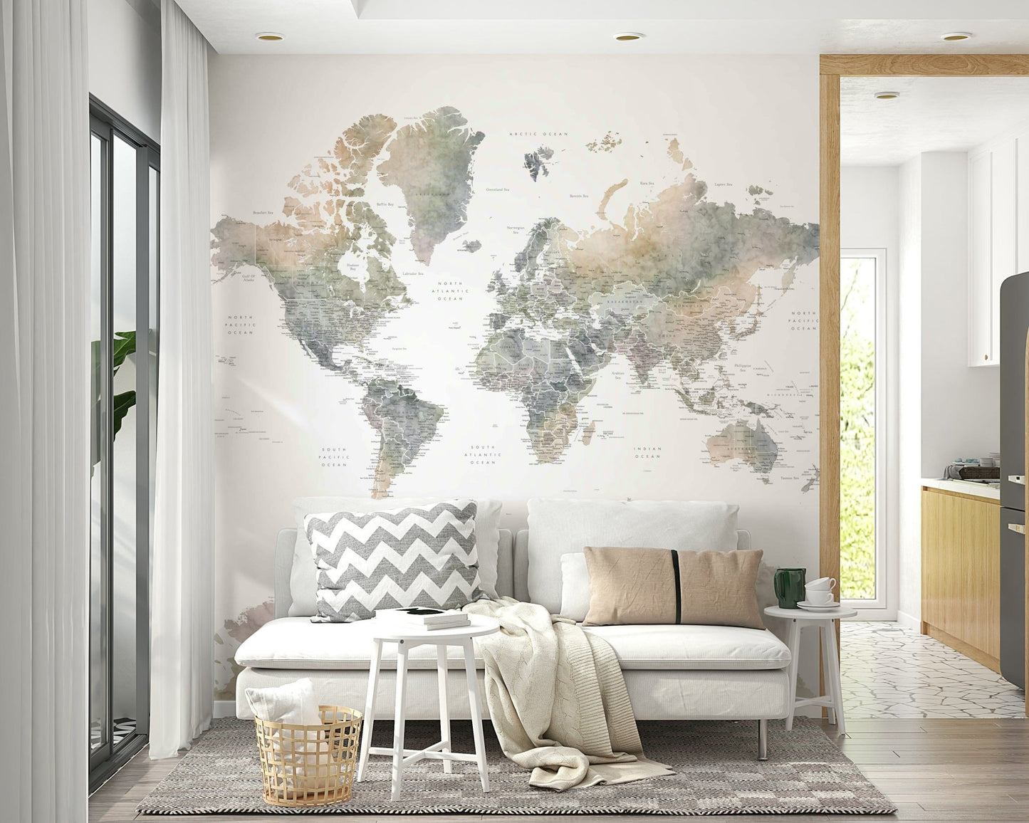 Artistic earth tones map wallpaper GD214


