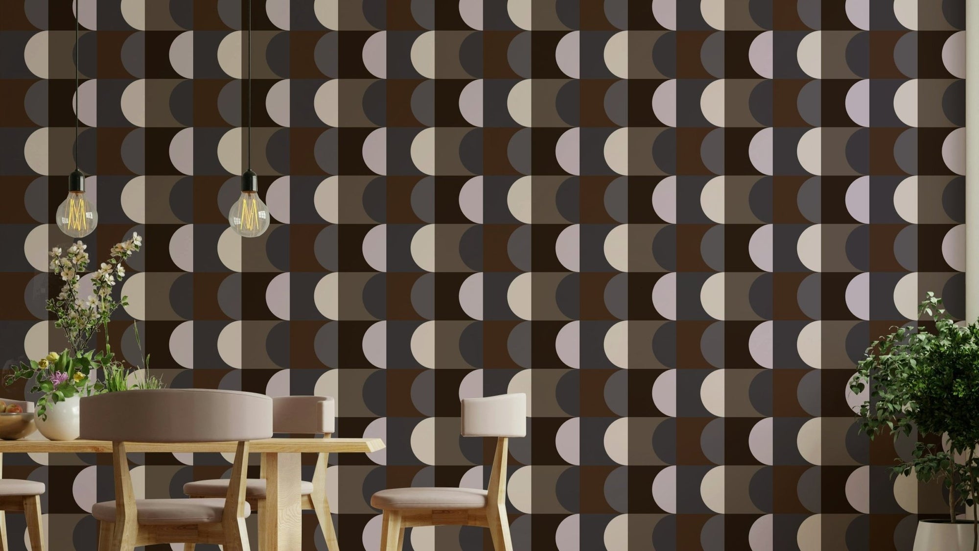 Textured Earthen Echoes Wallpaper on living room wall GD602

