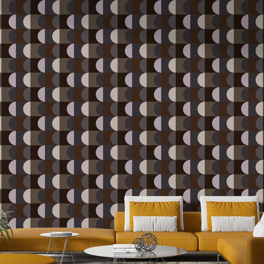 Warm brown and beige Earthen Echoes Wallpaper pattern

