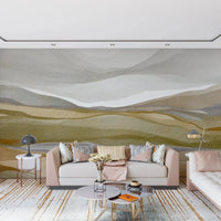 Warm earthen horizon art with soft gold textures., GD8471
