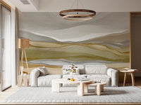 Deep olive and tan watercolor horizon wall decor., GD8471