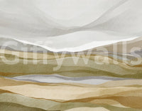 Subtle desert horizon mural in watercolor shades., GD8471