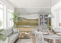 Neutral earthen landscape with brown and gold art., GD8471