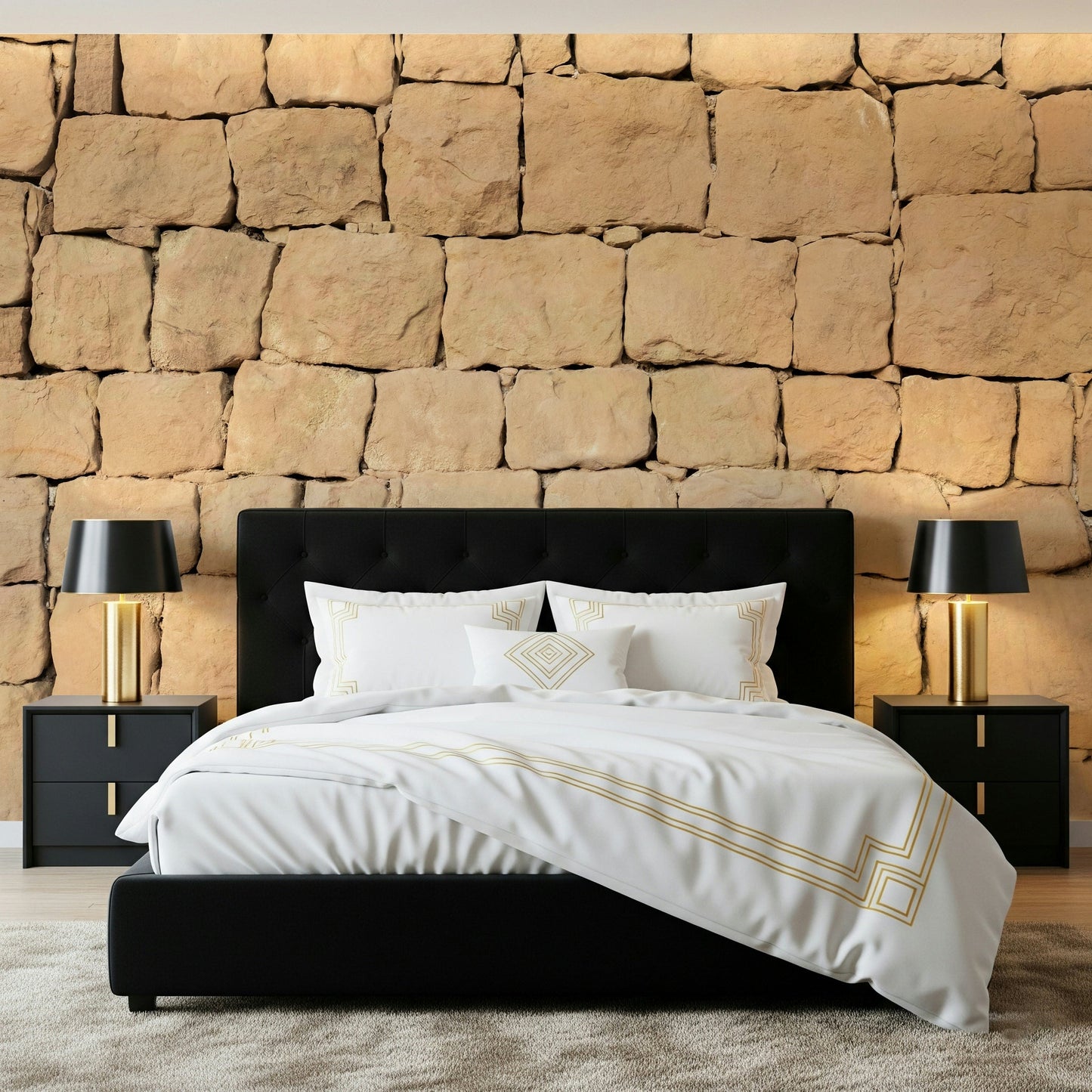 A hand applying the Earthen Wall Texture rustic clay mural.