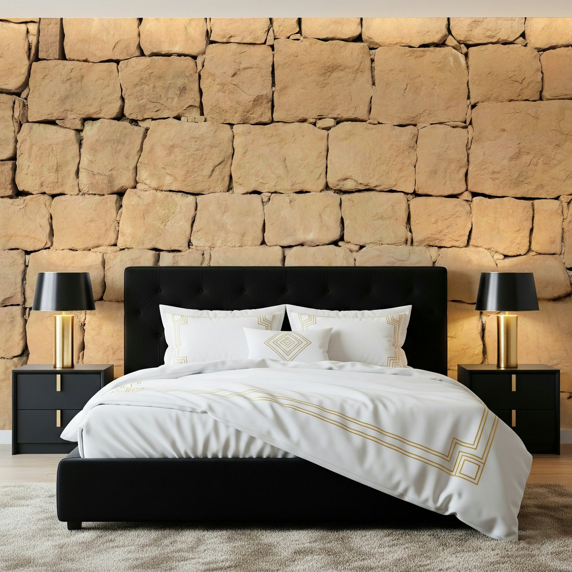 A hand applying the Earthen Wall Texture rustic clay mural.