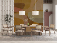 Earthen Waves mural with flowing shapes and calm earthy contrast, GD9289