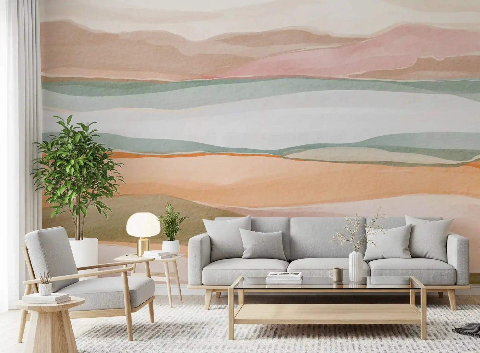Earthen Wavescape Wall Mural, GD9096