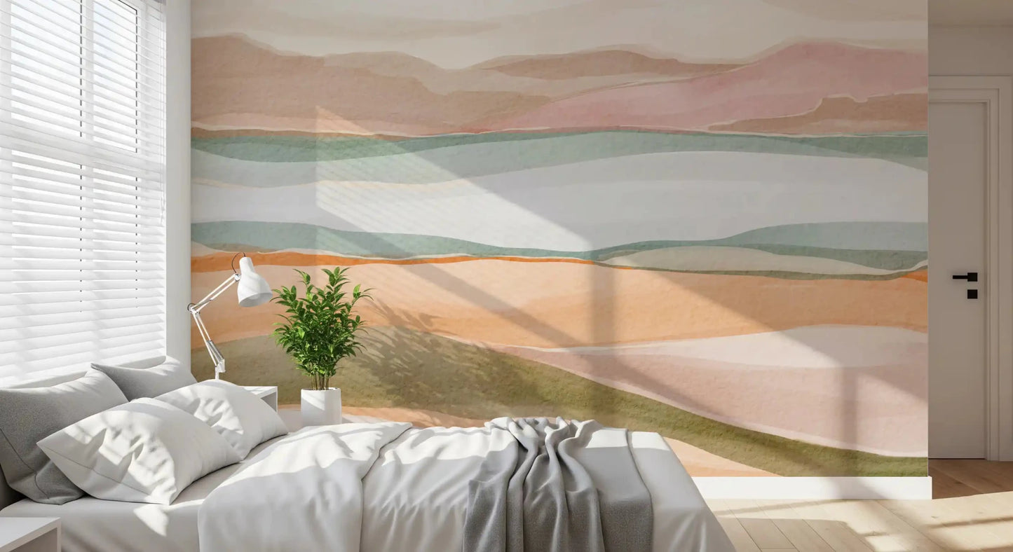 Earthen Wavescape Wall Mural