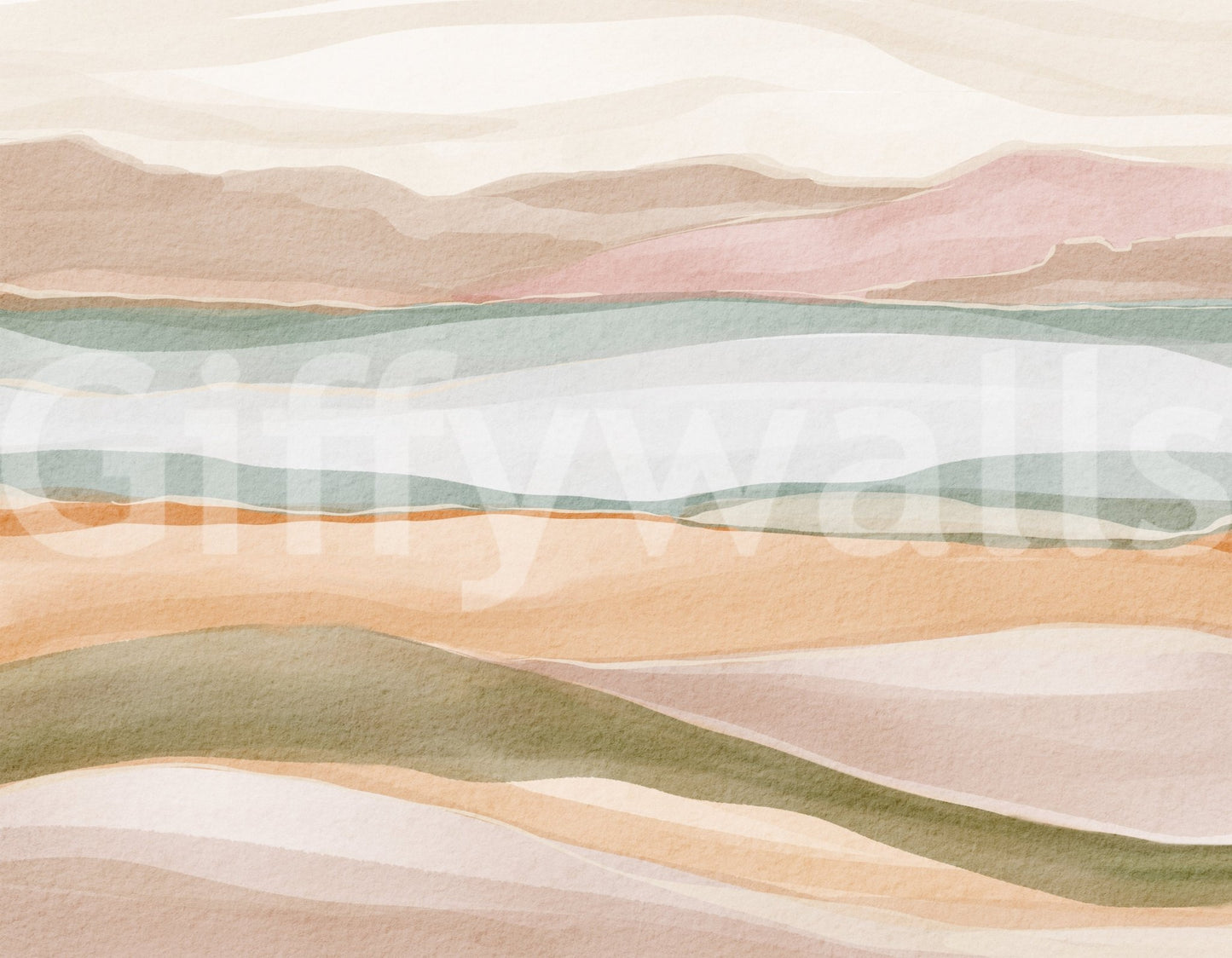 Earthen Wavescape Wall Mural