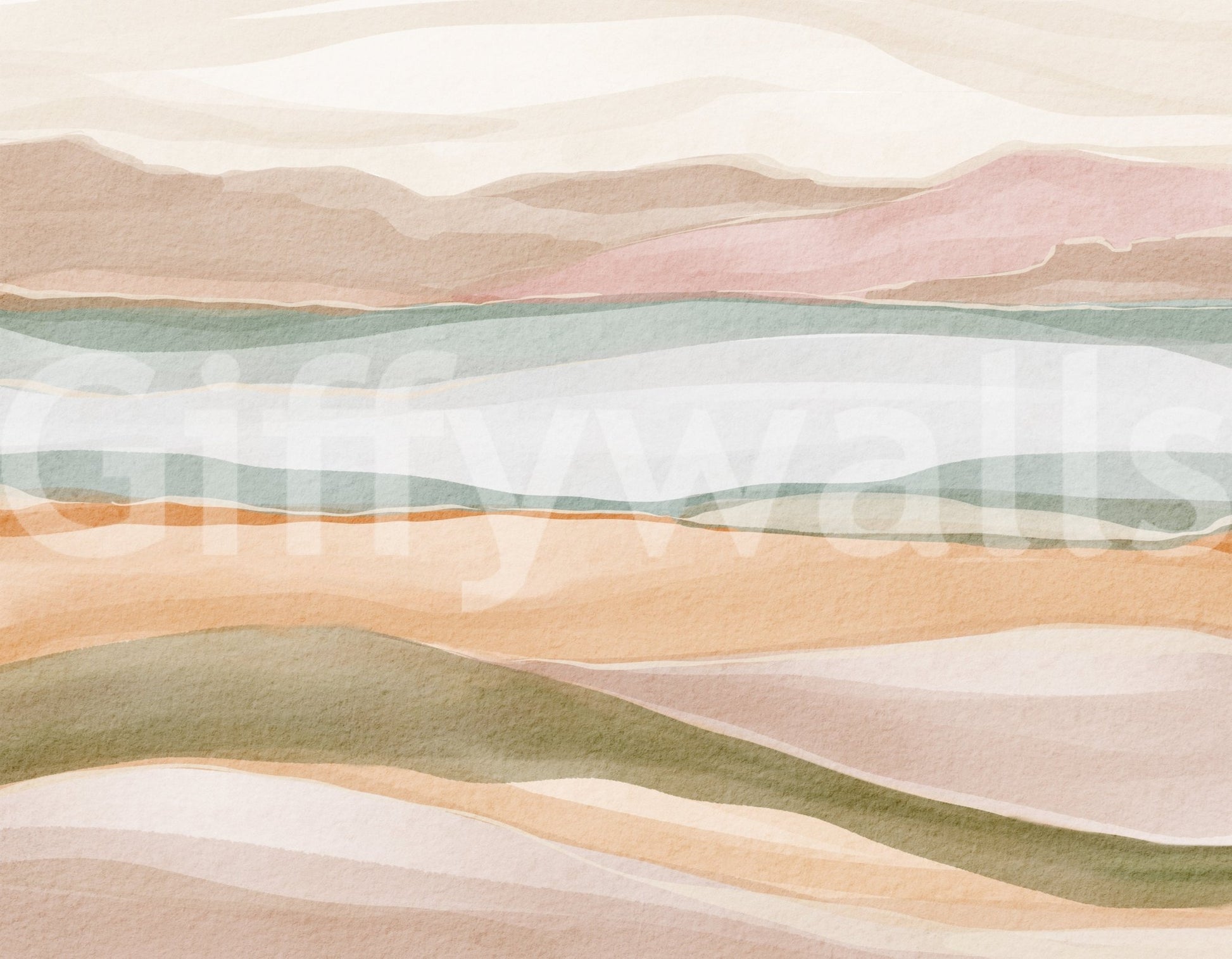 Earthen Wavescape Wall Mural