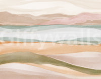 Earthen Wavescape Wall Mural