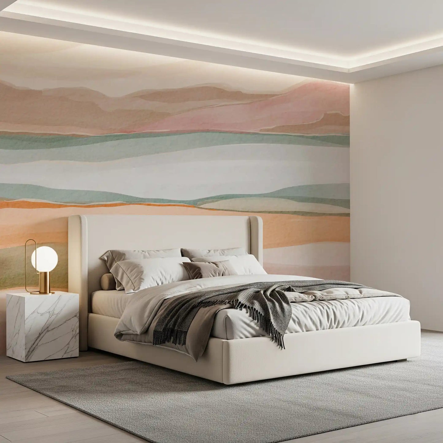 Earthen Wavescape Wall Mural