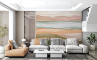 Earthen Wavescape Wall Mural