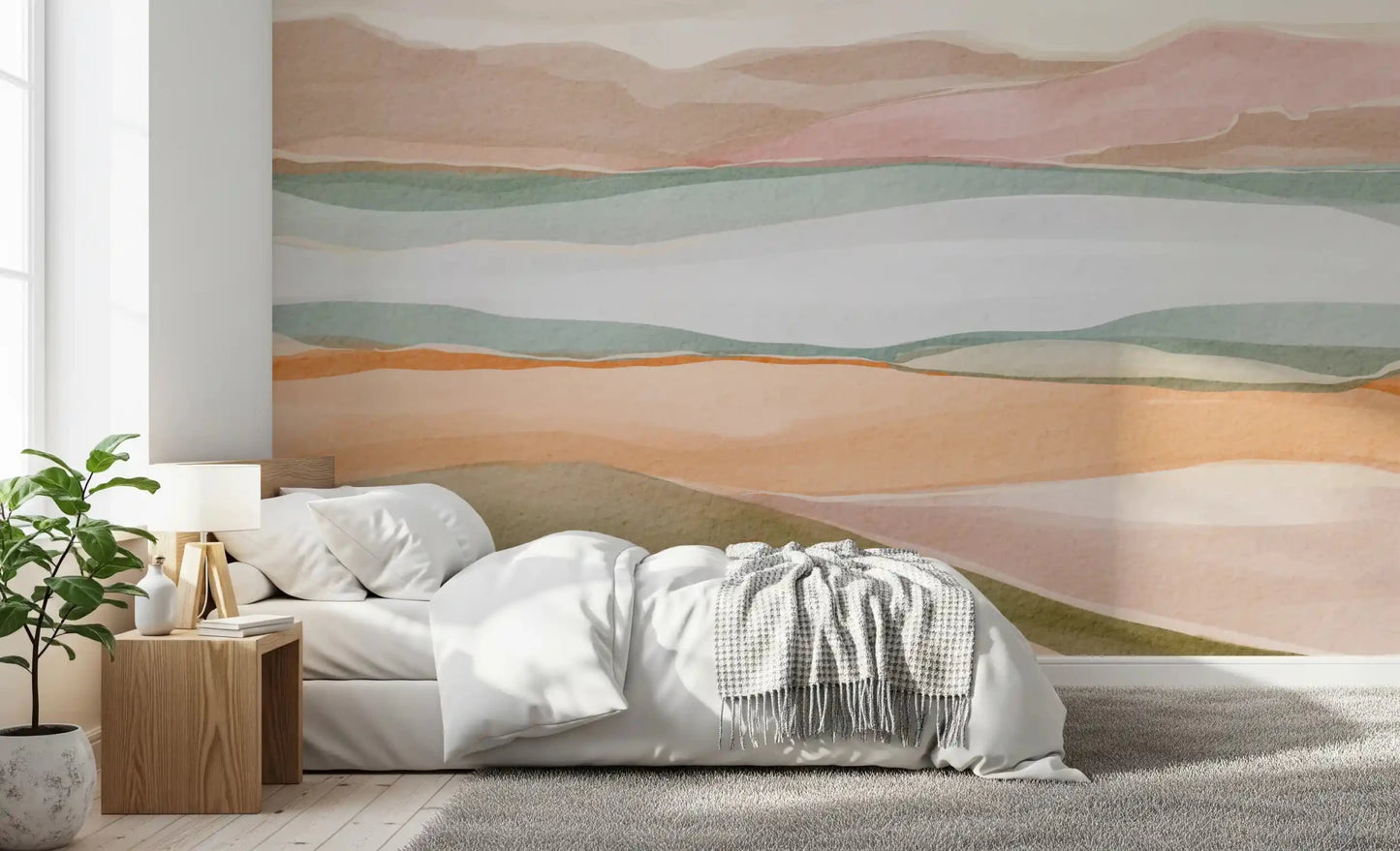 Earthen Wavescape Wall Mural