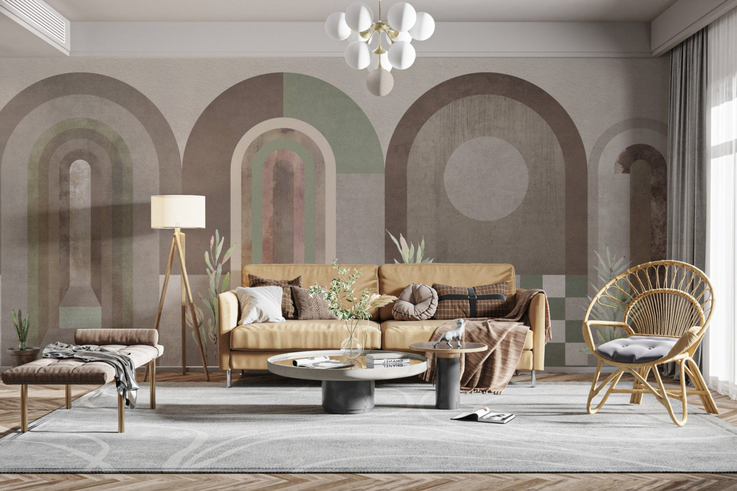 Minimalist abstract arch wall decor