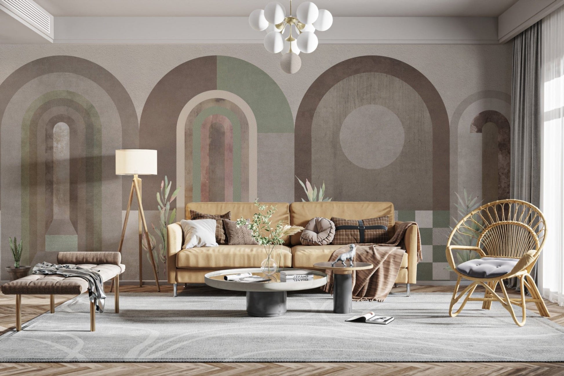 Minimalist abstract arch wall decor