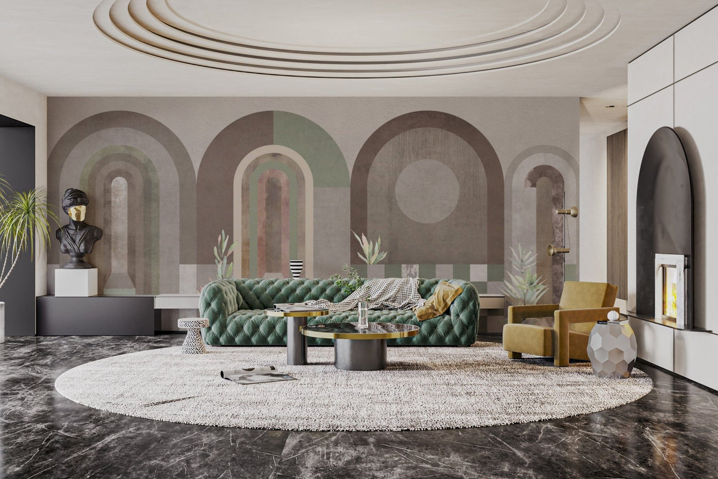 Modern earthy tones arch wallpaper
