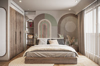 Neutral archway geometric wall design
