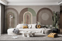 Textured arch geometric art wallpaper
