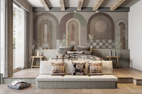 Architectural abstract arch wall mural
