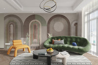 Contemporary arch pattern wall mural
