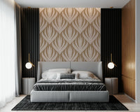 Rhythmic art deco flair in Earthy Abstract Harmony wall covering.