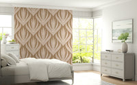 Stylized botanical motif, Earthy Abstract Harmony wall mural texture.