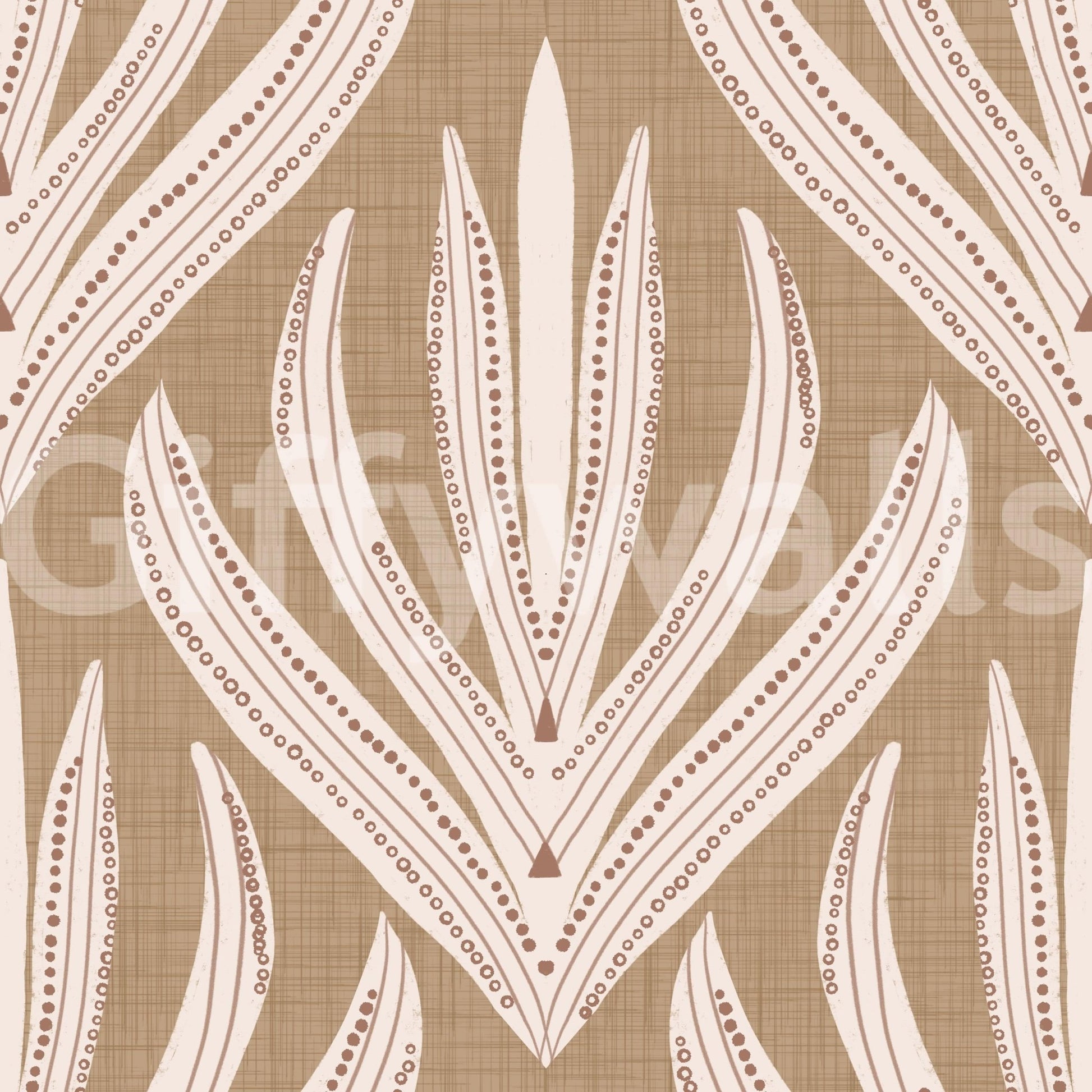 Graphic print featuring dots and ovals, Earthy Abstract Harmony mural.