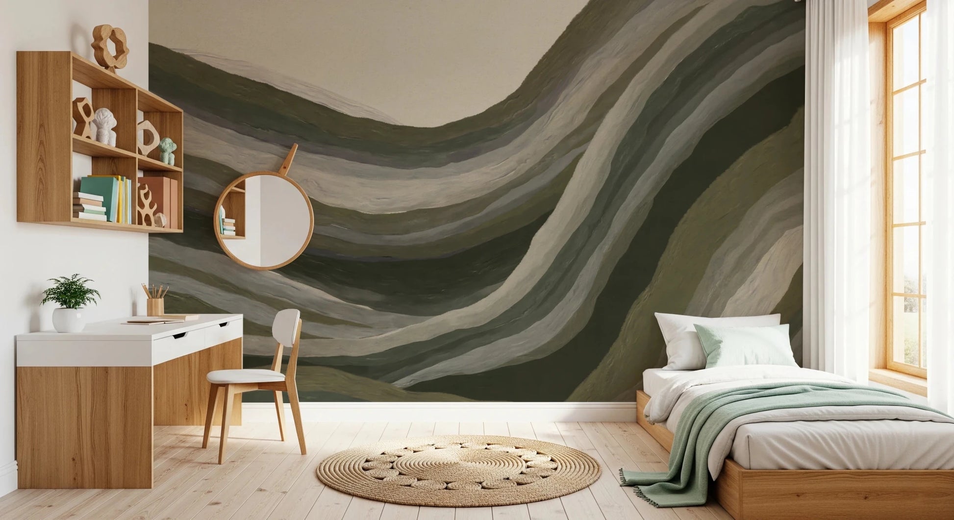 Flowing painted forms in Textured Landscape wall mural, GD8740