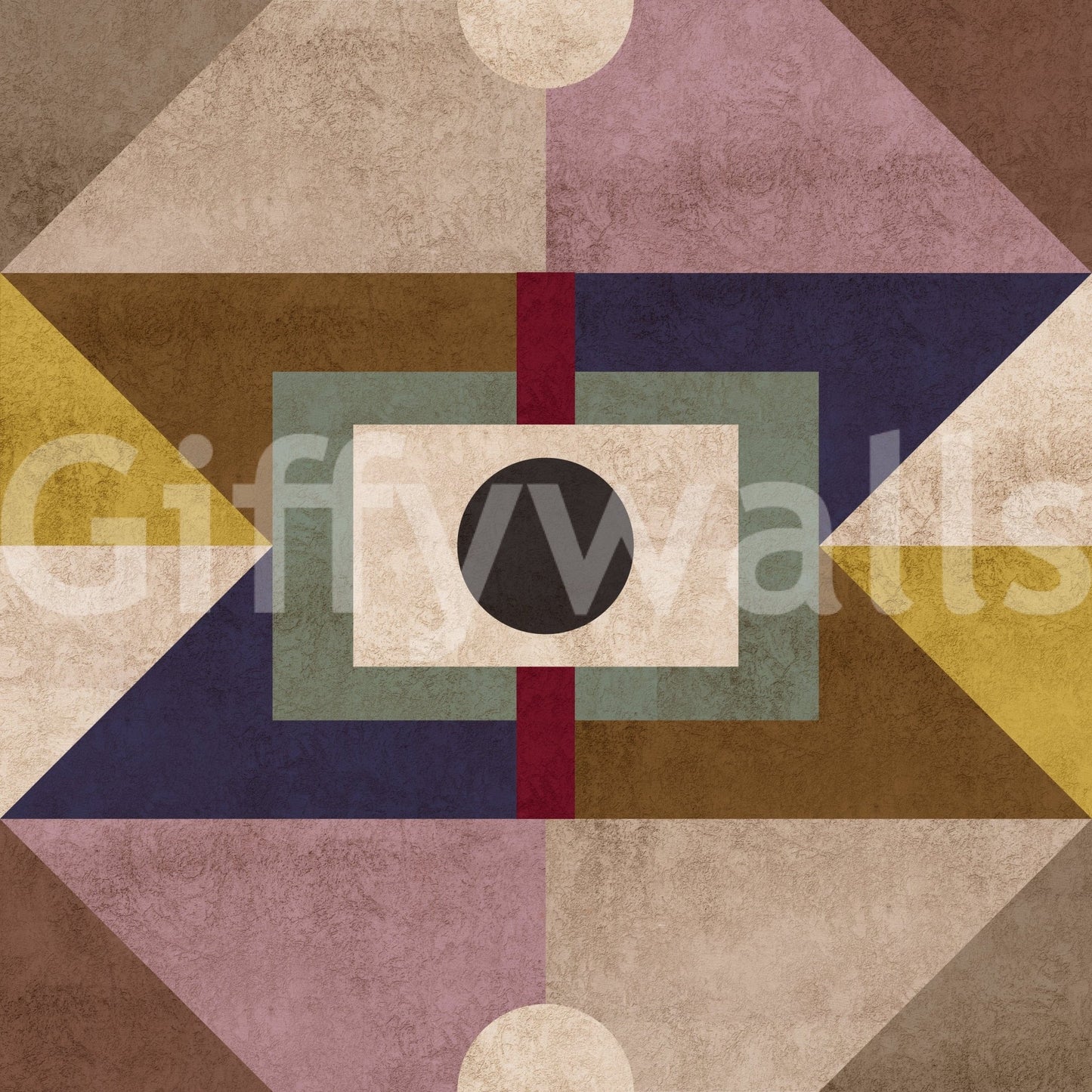Earthy geometric abstract art wallpaper design

