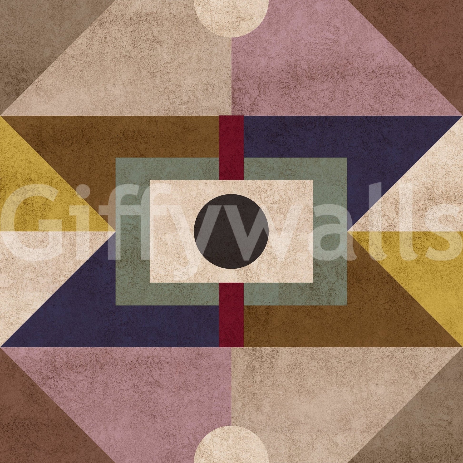 Earthy geometric abstract art wallpaper design

