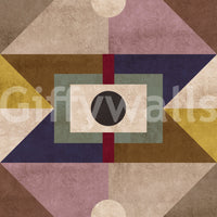 Earthy geometric abstract art wallpaper design

